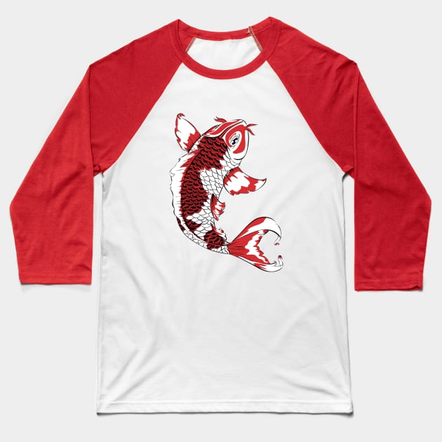 Koi Baseball T-Shirt by kellyoconnell